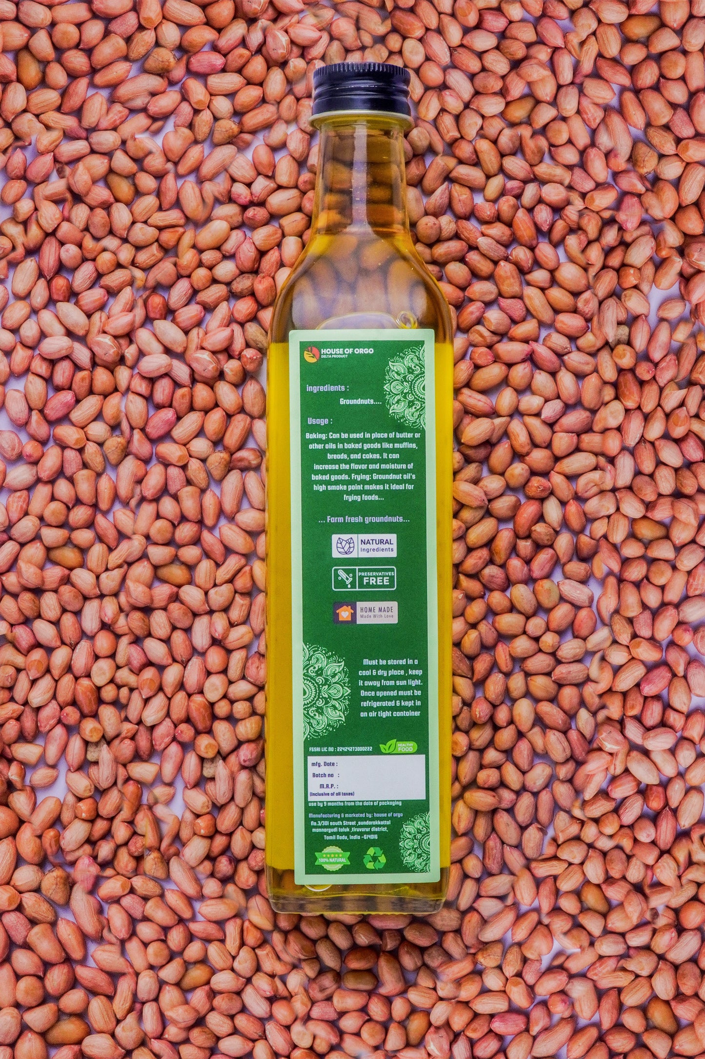 Wood Cold Pressed Groundnut Oil - House Of Orgo