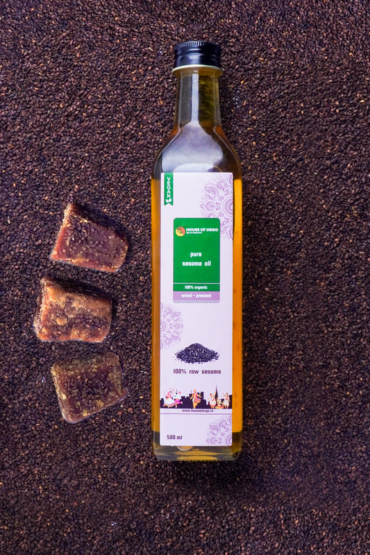 Wood Cold Pressed              Sesame Oil - House Of Orgo