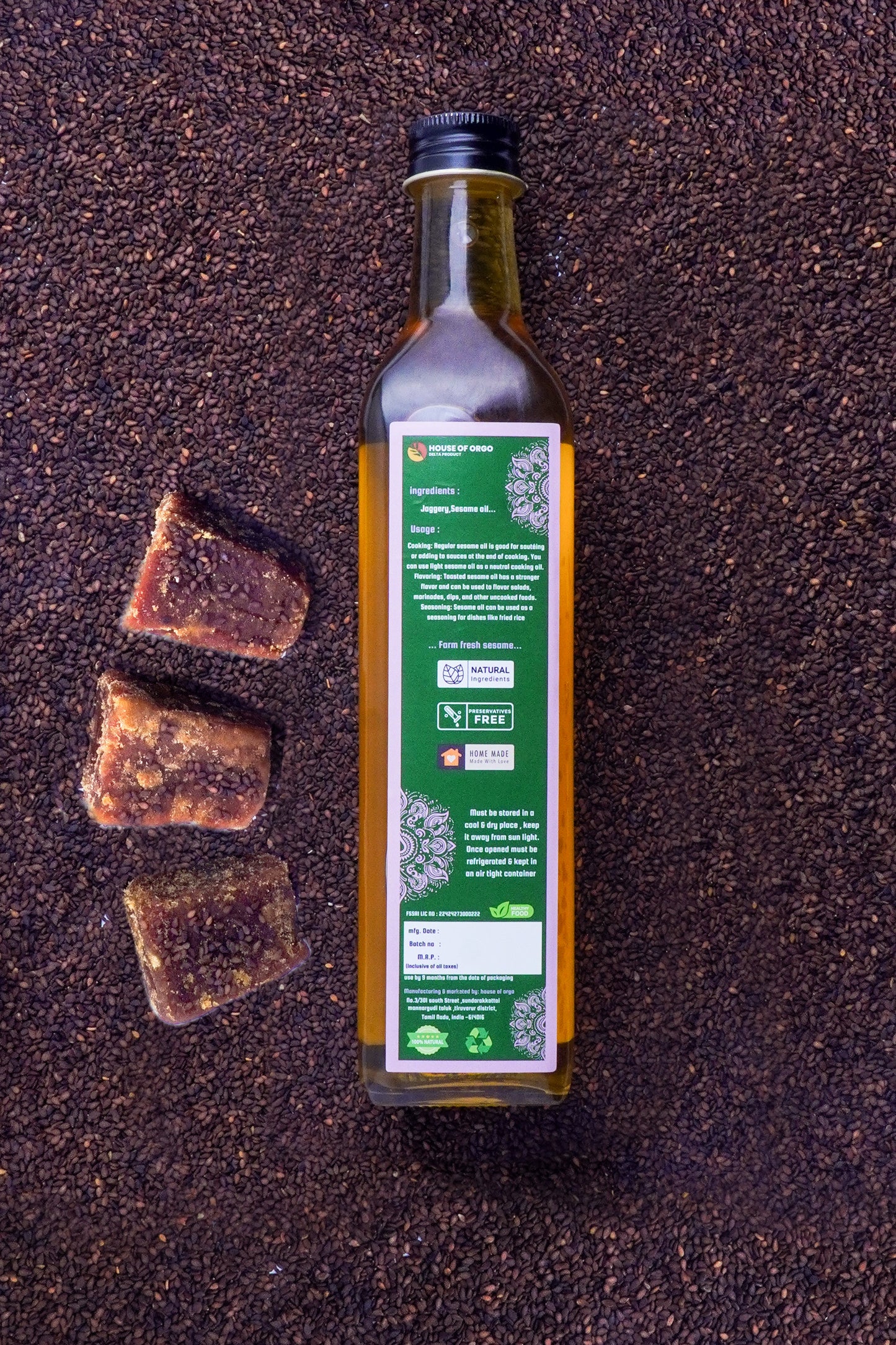 Wood Cold Pressed              Sesame Oil - House Of Orgo