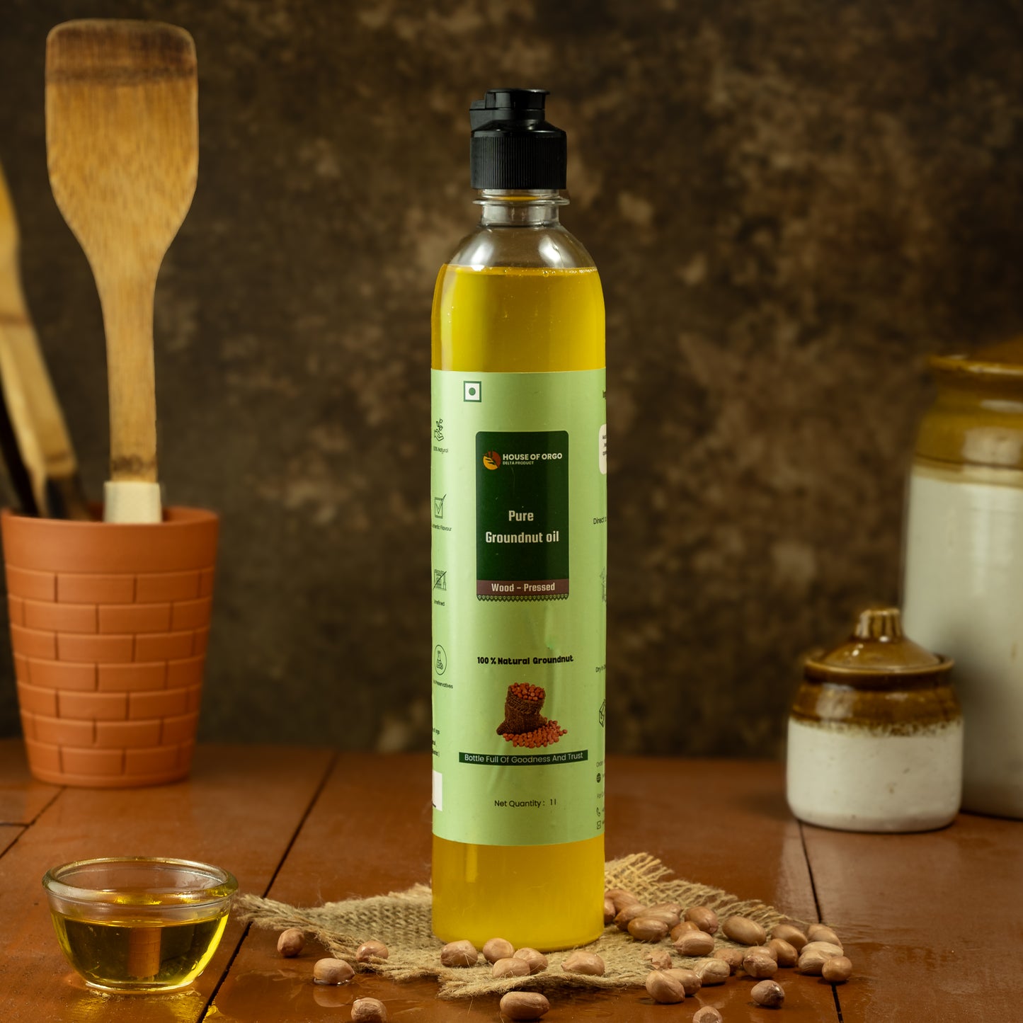 Wood Pressed Groundnut oil - House Of Orgo